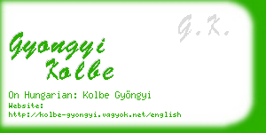 gyongyi kolbe business card